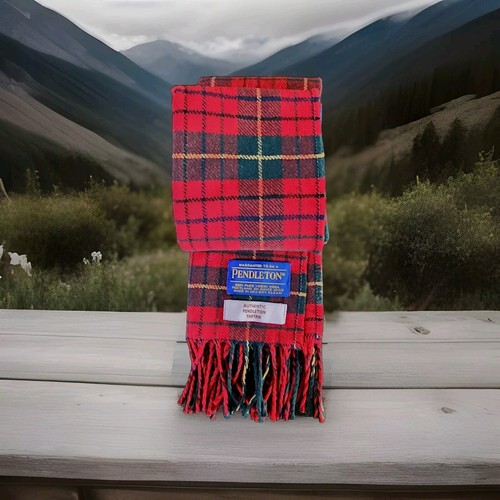 NWT Pendleton Authentic Tartan 100% Virgin Wool Woolen Mills Made In USA Fringe - Picture 5 of 5