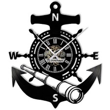 Orologio Da Parete Nautico 30 Cm - Silenzioso, In Legno Con Design Timone