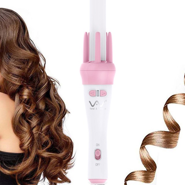 Automatic Curling Wand Ceramic Professional Auto Hair Iron Pink Irons