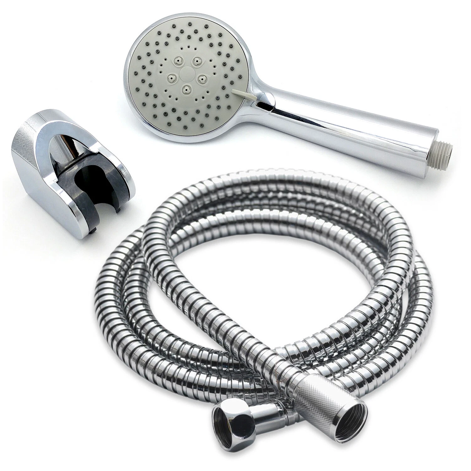 5 Mode Universal High Pressure Chrome Shower Head and Hose Set, Wave Saving