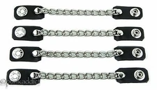 Vest Extenders 1 Row Chain Motorcycle Biker Leather Jacket  4 Inch-4 Pcs Set