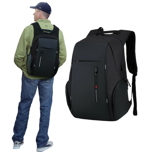 17" Oxford Anti-Diebstahl Laptop Rucksack Reise Business Schule Buchtasche mit USB-Anschluss - Bild 13 von 44