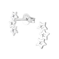 1 Paar Ohrringe 925 Sterling Silber Ohrstecker Dreifacher Stern