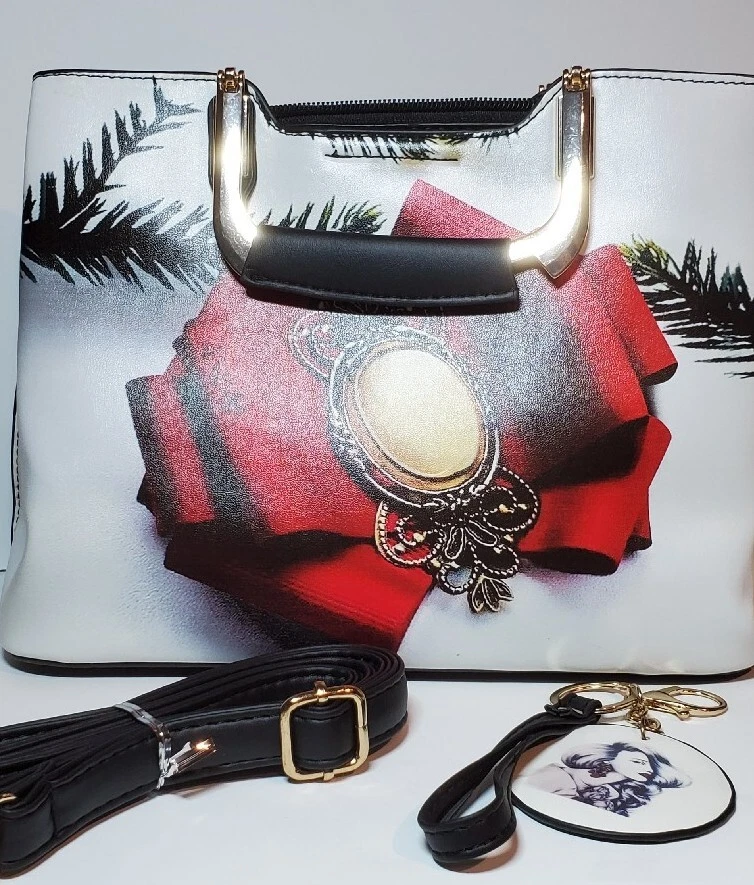Women s NEVENKA Purse Handbags red Floral Top Handle Satchel