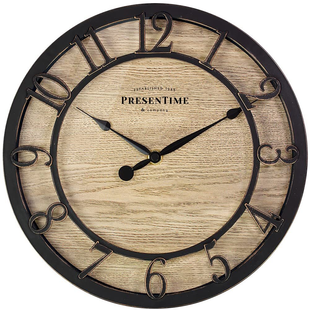 & Co 10" Farmhouse Series Wall Clock Cottage Style Vintage Design Oil Rubbed ...