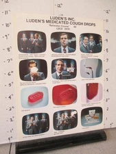 LUDEN's candy bar 1980s TV commercial storyboard salesman sheet COUGH DROPS