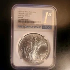 2020-W AMERICAN SILVER EAGLE DOLLAR ~ NGC MS 70 FIRST DAY OF ISSUE  1 oz silver