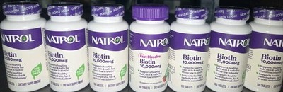 7 Lot Natrol Biotin 10,000 mcg Maximum Strength 700 Ct Exp May 2027