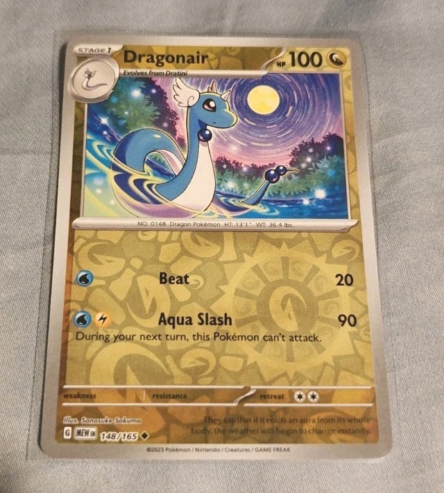 Pokemon TCG Dragonair 148/165 Sv: Scarlet & Violet 151 Reverse Holo Mint