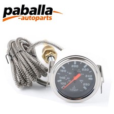 2 52mm Chrome Pointer Water Temp Temperature Gauge Mechanical Black Face  