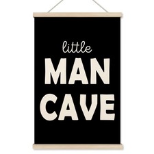 Little Man Cave Sign Poster Hanger Frame, Boy Nursery Wall Art, Room Decor, W...