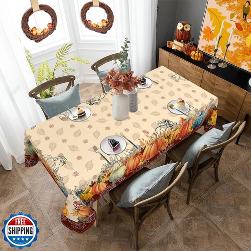 ZORKET Mantel Otoño Rectángulo 60x120 Pulgadas, Mantel Otoño Rectángulo Lavado - Imagen 3 de 5