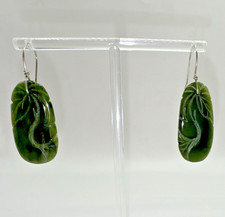 Carved Natural Spinach Green NEPHRITE JADE Da...