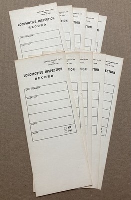 B&O C&O Chesapeake Ohio 1967 LOCOMOTIVE INSPECTION RECORDS Railroad Train Report