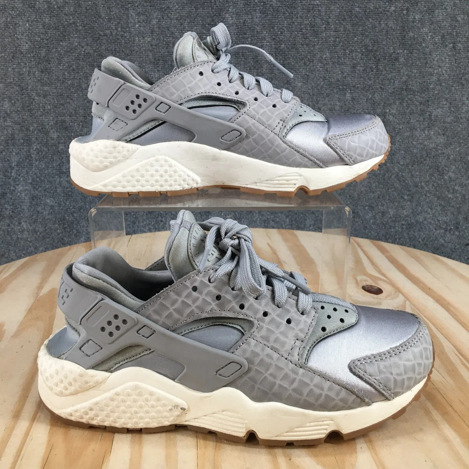 Nike Shoes Womens 6.5 Air Huarache Run Sneakers Gray Lace Up Low Top 683818-012 - Изображение 2 из 4