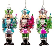 Glass Nutcracker With Sisal Tree Ornament K334-J9279