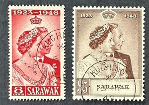 SARAWAK   174 - 175   Lovely   Used   SILVER  WEDDING   Set