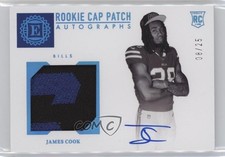 2022 Panini Encased Rookie Cap Sapphire /25 James Cook #136 Patch Auto 16wc