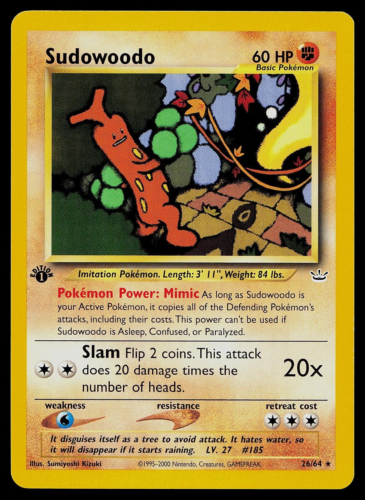 Pokemon Card - Sudowoodo Neo Revelation 26/64 1st Edition Rare