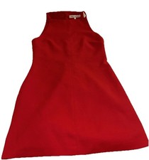 ZARA Red High Neck Halter Mini Dress Womens Size S Sleeveless A-Line Shift