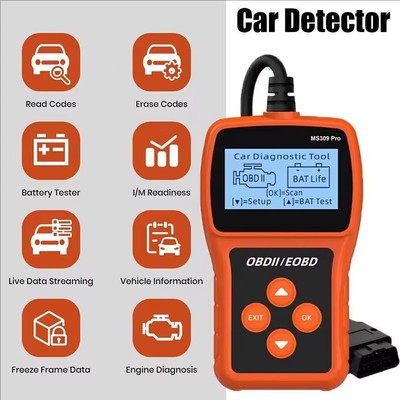 US Car Auto Engine System Diagnostic Tools MS309 Pro OBD2 Scanner Battery Tester