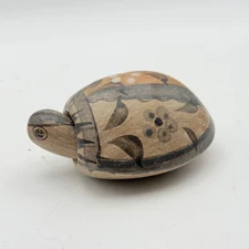 Vintage Mexican Pottery Tonala Bobbing Head Nodding Turtle Painted Folk Art COOL