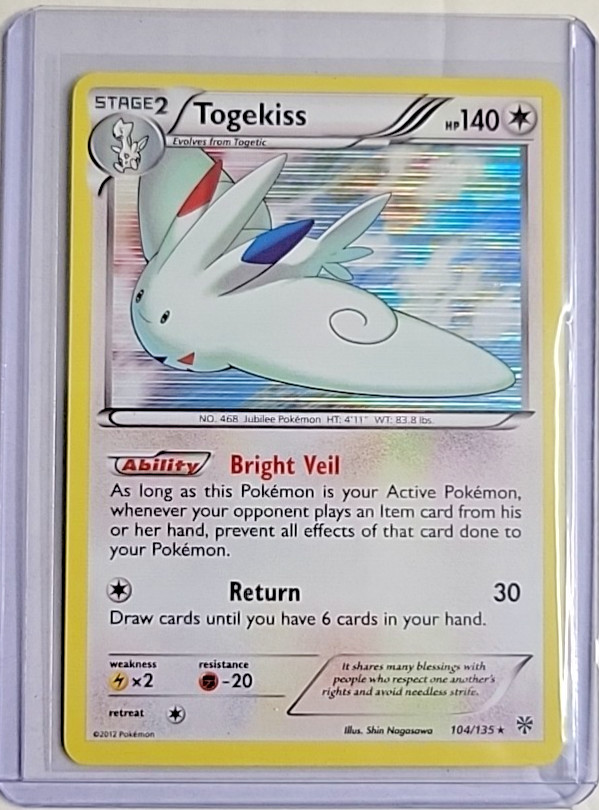 Pokémon TCG - Togekiss 104/135 - Vintage Holo Rare - B&W Plasma Storm *NM/LP