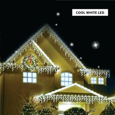 CHRISTMAS LIGHTS 1200 LED ICICLE SNOWING EFFECT CHASER LIGHTS MAIN XMAS