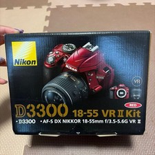 Nikon D3300 Digital SLR Camera Red, many accessories, with box
