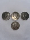 Vintage Half Dollar Coins Lot Of 4 Dating To 1943-1991