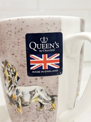 Queens Churchill Dachshund Mug Fine China 400ml Made England Dog