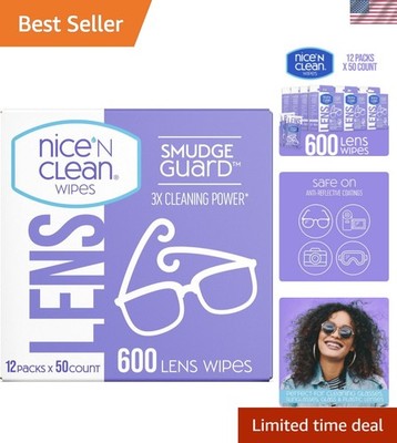 SmudgeGuard Lens Wipes - 600 Individually Wrapped, Ammonia-Free Cleaning Power