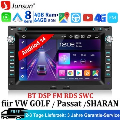 Android 14 Autoradio DVD CD Für VW Polo 9N Golf 4 Passat B5 T5 Carplay GPS Navi