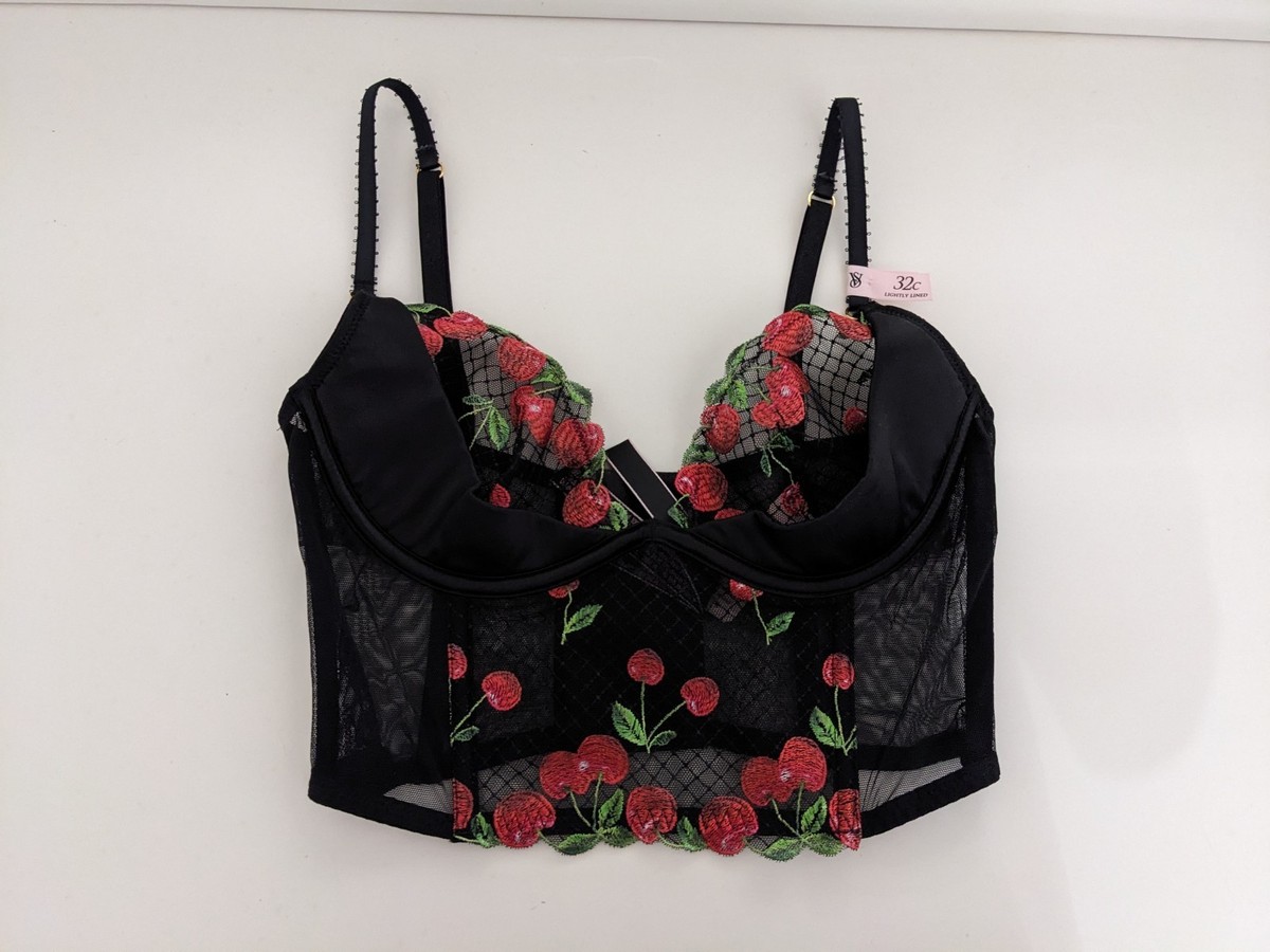 Victoria’s Secret Very Sexy ブラ NWT! Victoria's Secret Very Sexy Bra Cherry Lace Embroidery Black