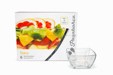 Pasabahce Tokio Glasschalen 6er Set eckig Dessertschale Servierschale