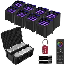 Chauvet DJ Freedom Par H9 IP Uplights Eight Pack with Charging Case