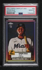 2021 Topps Chrome Platinum Anniversary Refractor Lewin Diaz PSA 10 GEM MT 0e2x