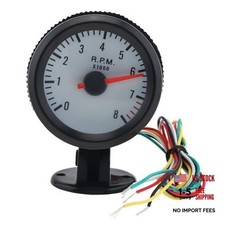 8020BL Tachometer Gauge, 2 Inch 52mm 12V Blue LED 0-8000RPM Tachometer Tach