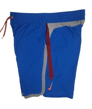 Nike Men's Blue 100 Polyester Pull On Swim Trunk Logo Print Shorts Size 3XLT