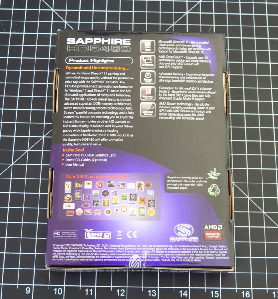 SAPPHIRE 5450 1GB PCIe x16 Silent Desktop Video Graphics Card GPU w LP Brackets - Image 2 of 4