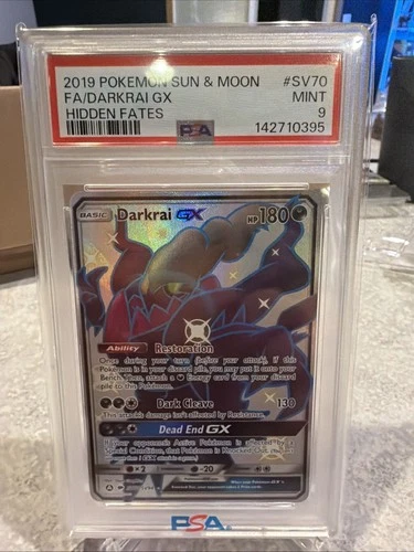 2019 Pokemon Sun & Moon Hidden Fates Darkrai GX SV70/SV94 PSA 9