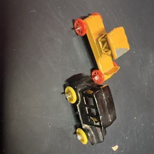 2- Vintage Miniature Metal Car - Antique Toy Vehicle- 1950s - Black - Japan RARE