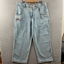 Vintage JNCO Pipes Jeans Mens 38x32 Blue Baggy Crown Rave Wide Leg 23  90s Y2K