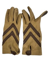 Vintage Isotoner Women's Tan/Light-Brown Driving Gloves One Size Fits Most