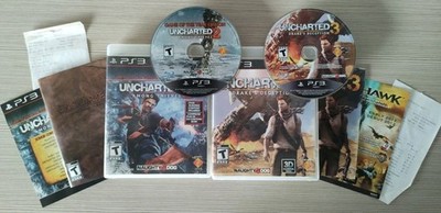 Lot Of 2 Uncharted Video Games By Naughty Dog For Sony PS3: 2 (GOTY) & 3, CIB