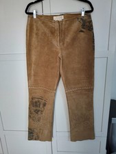 Margaret Godfrey Vintage Suede Leather Pants Sz 12 Fully Lined Art Issue Read