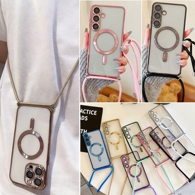 MagSafe Clear Kamera Schutzhülle Umhängen Kordel Silikon Handyhülle Tasche Case