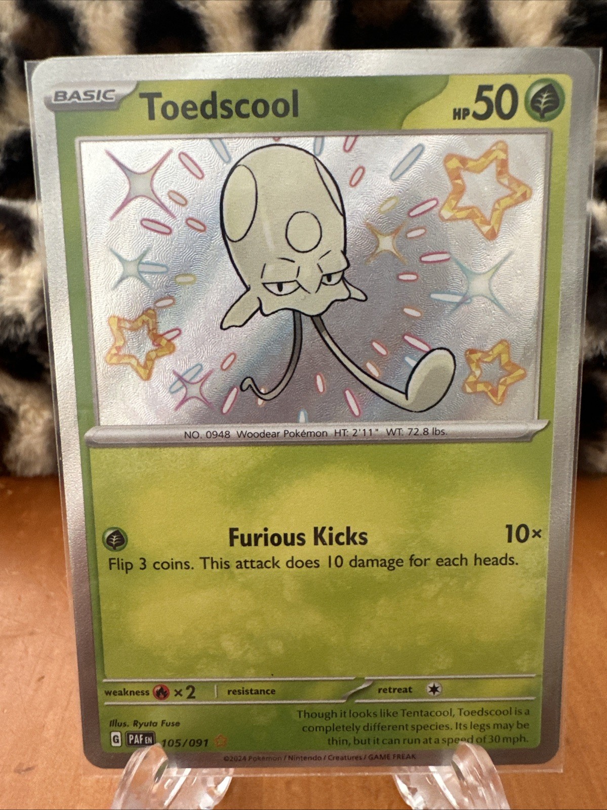 Pokémon TCG Toedscool Scarlet & Violet: Paldean Fates 105/091 Holo Shiny Rare NM