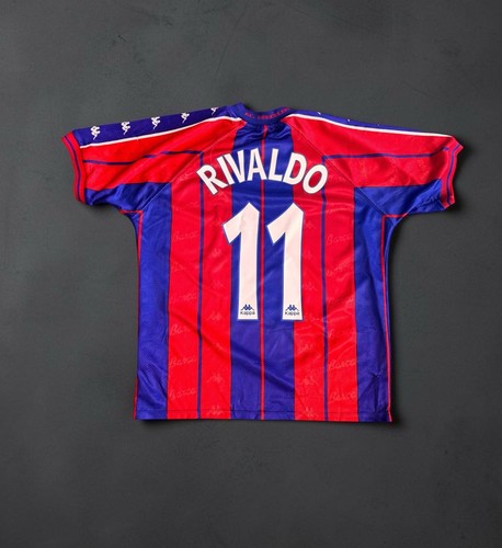 Barcelona 97/98 Rivaldo #10 MEDIUM Kappa Home Vintage Jersey