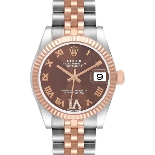 Rolex Datejust 31 Midsize Steel Rose Gold Diamond Ladies Watch 178271